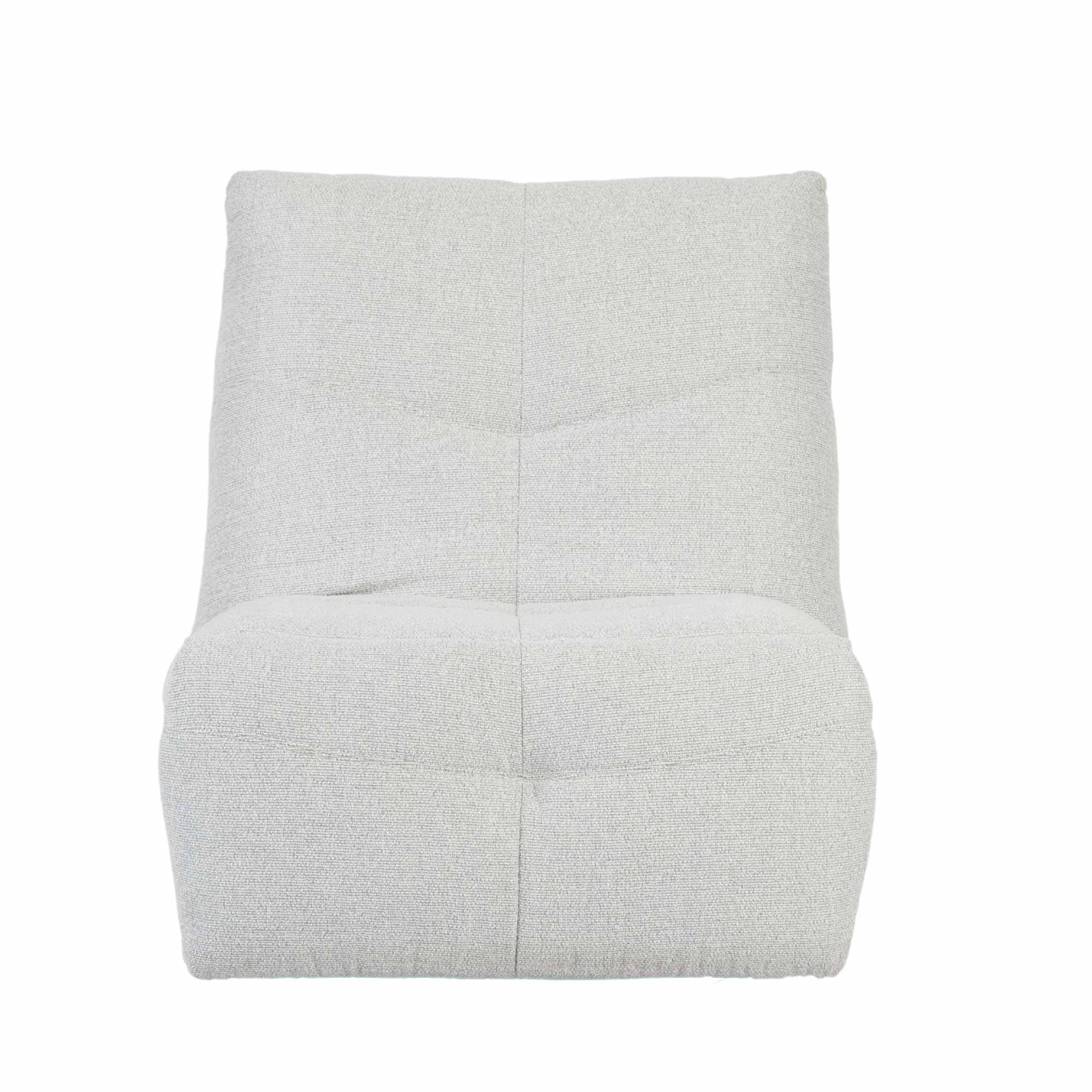 Relaxfauteuil Lazy van Starfurn in zijaanzicht in rechte stand, met zicht op de brede armleuning