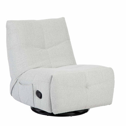 Relaxfauteuil Lazy van Starfurn met detail van de zwarte hendel voor de handmatige relaxfunctie