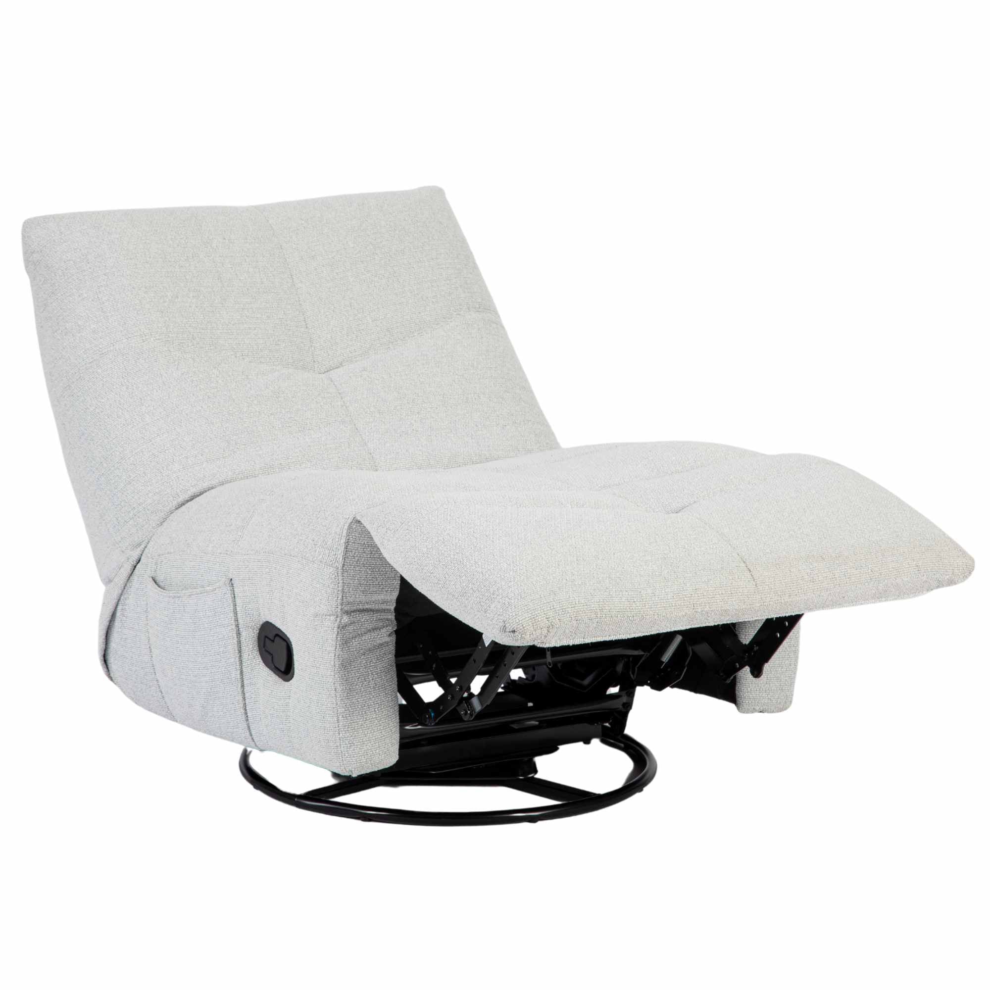 Relaxfauteuil Lazy van Starfurn volledig uitgeklapt, met de voetsteun omhoog