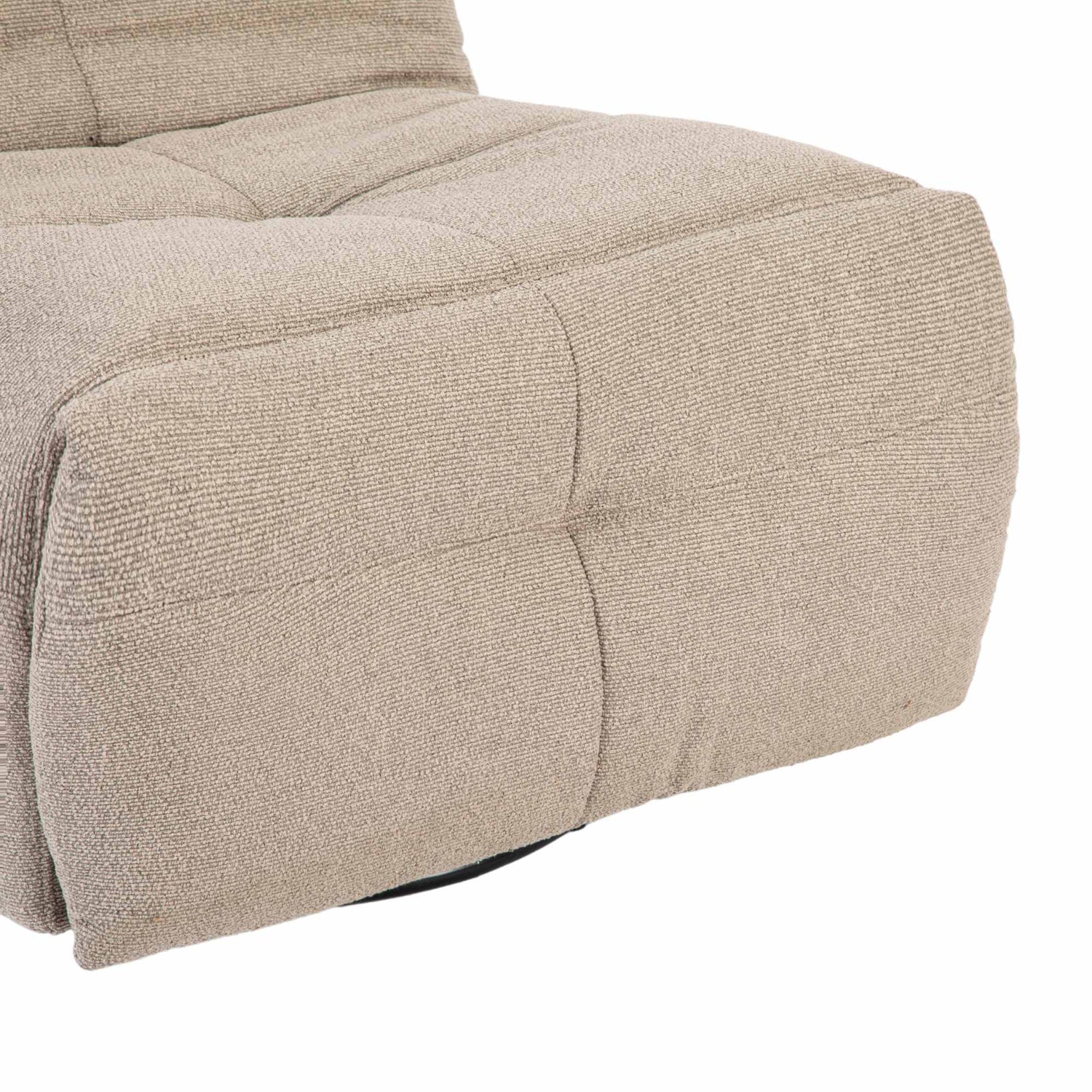 Relaxfauteuil Lazy van Starfurn in taupe stof, totaalbeeld van de fauteuil