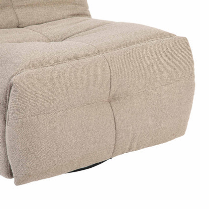 Relaxfauteuil Lazy van Starfurn in taupe stof, totaalbeeld van de fauteuil