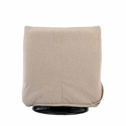 Relaxfauteuil Lazy van Starfurn in taupe stof, achteraanzicht met hoge rugleuning