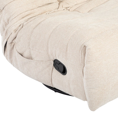 Relaxfauteuil Zen van Starfurn in beige stof, vooraanzicht met geplooide bekleding