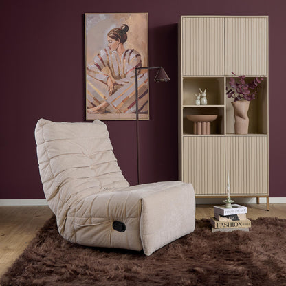 Relaxfauteuil Zen van Starfurn in beige, close-up van de stofstructuur