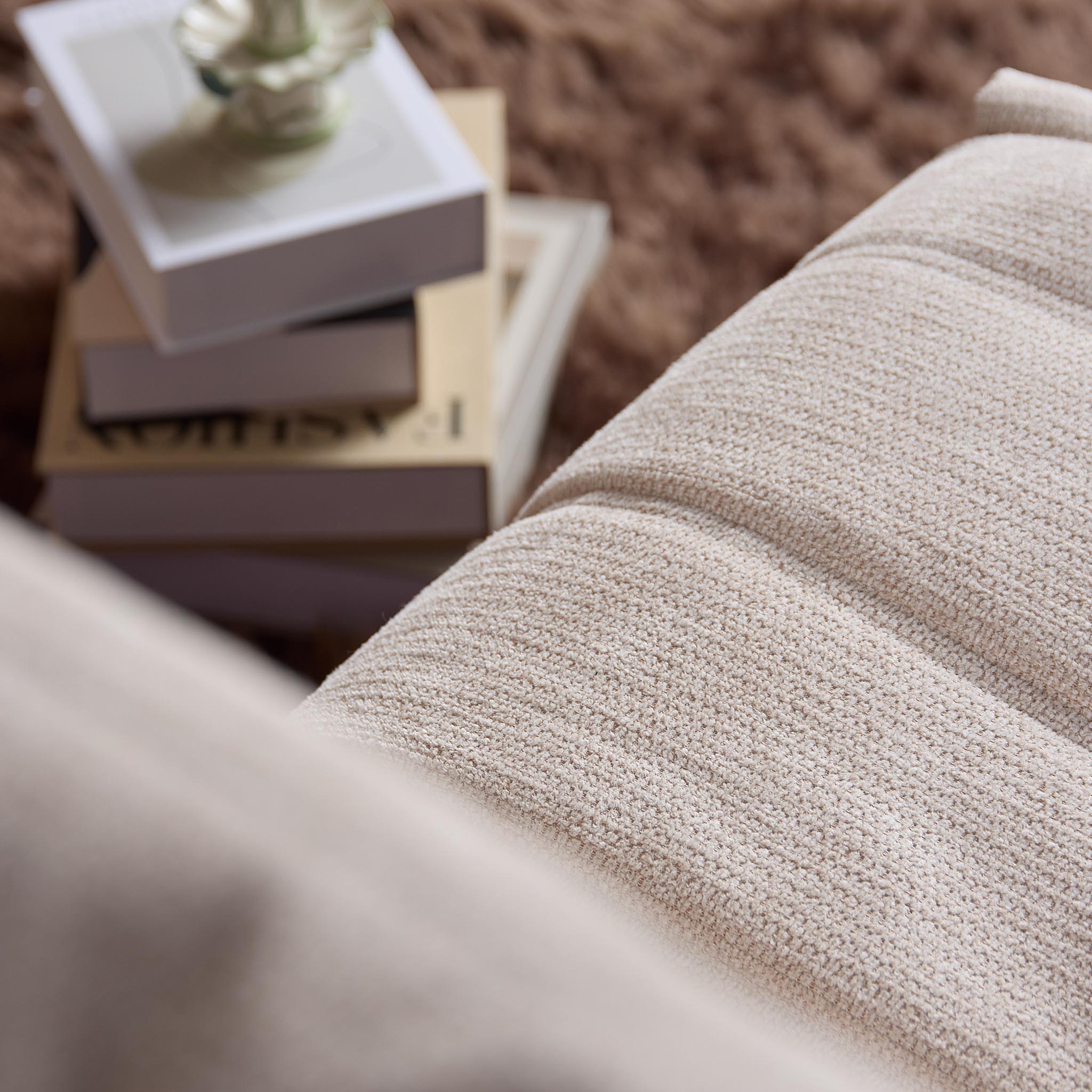 Relaxfauteuil Zen van Starfurn in beige, totaalbeeld van de fauteuil