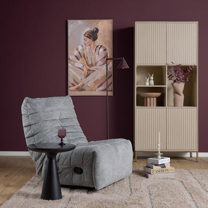 Relaxfauteuil Zen van Starfurn in grijze stof, bovenaanzicht van de zachte zitting