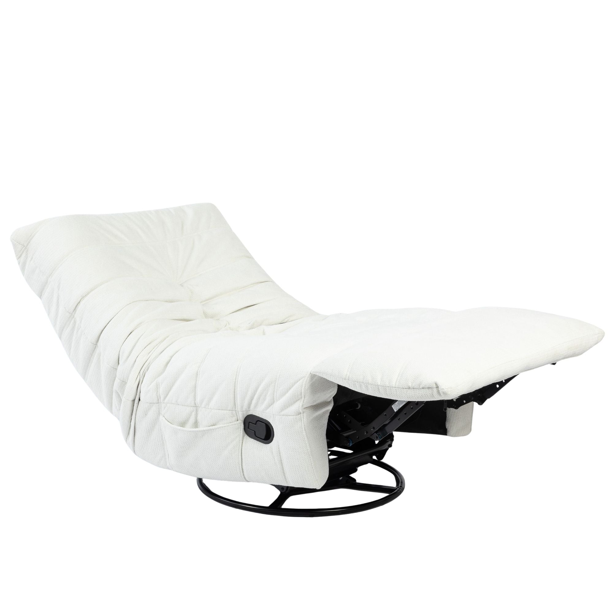 Relaxfauteuil Zen van Starfurn in naturel, detail van de geplooide bekleding