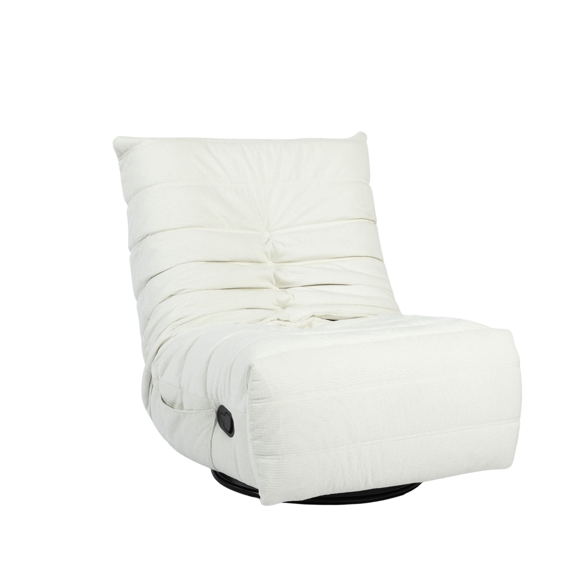 Relaxfauteuil Zen van Starfurn in naturel, detail van het draaibare onderstel