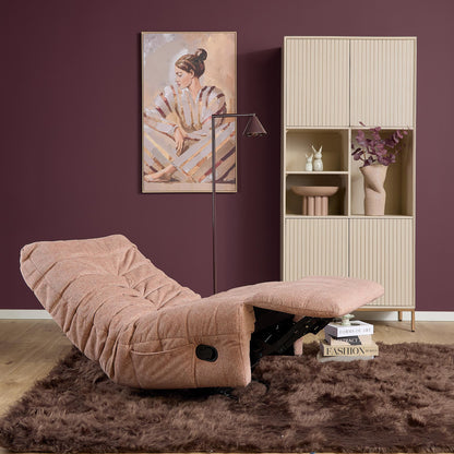 Relaxfauteuil Zen van Starfurn in roze, close-up van de stofstructuur