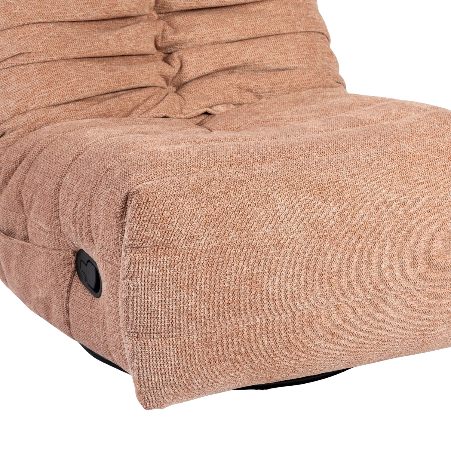 Relaxfauteuil Zen van Starfurn in roze stof, uitgeklapt naar ligstand