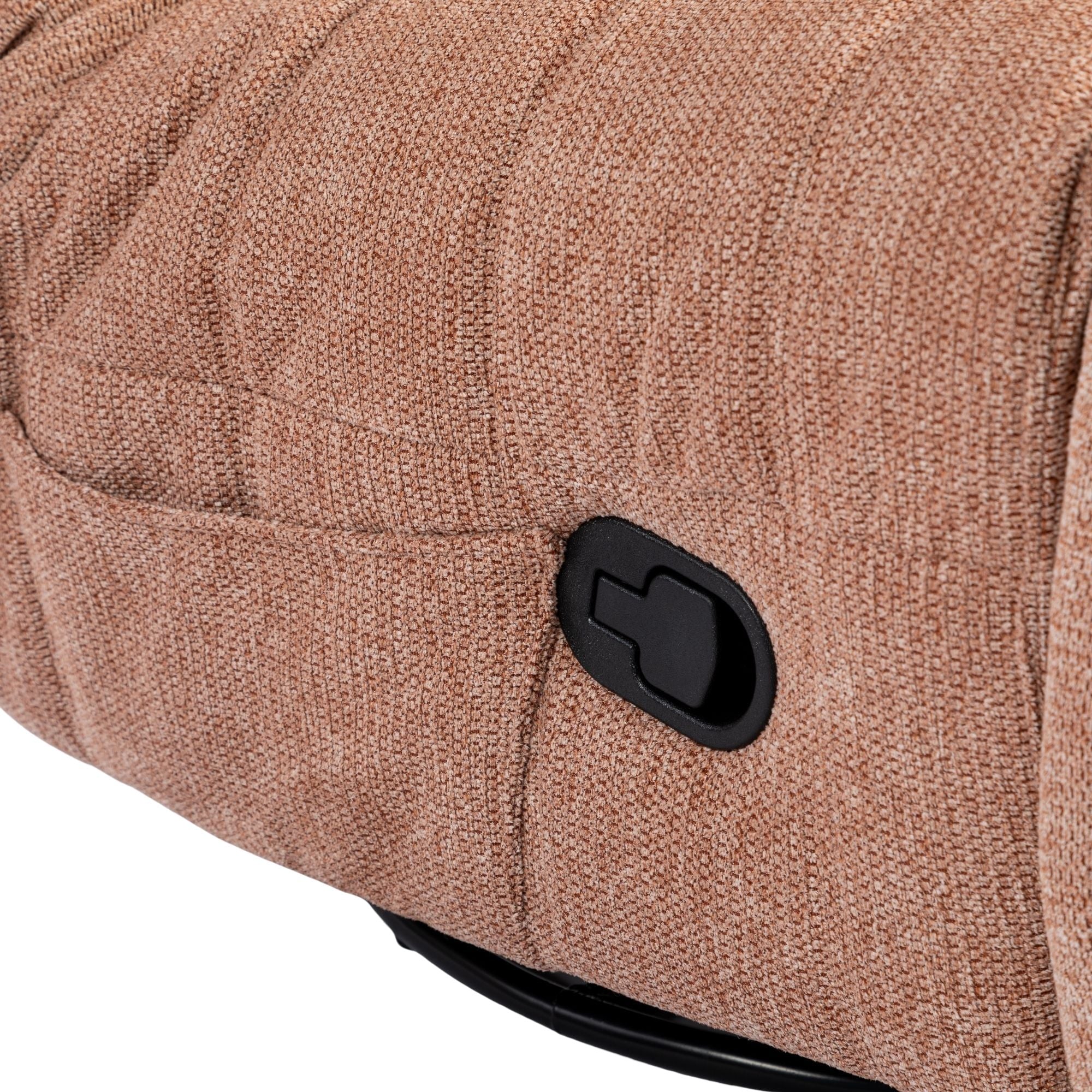Relaxfauteuil Zen van Starfurn in roze stof, achteraanzicht met hoge rugleuning