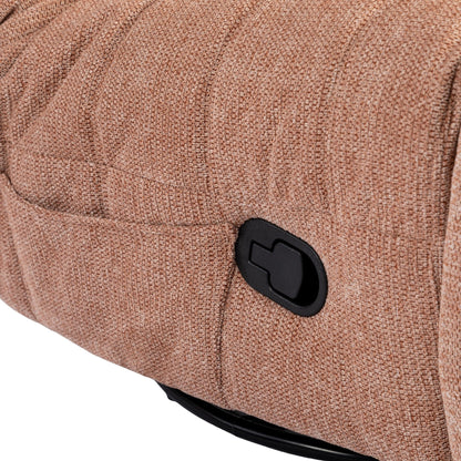 Relaxfauteuil Zen van Starfurn in roze stof, achteraanzicht met hoge rugleuning