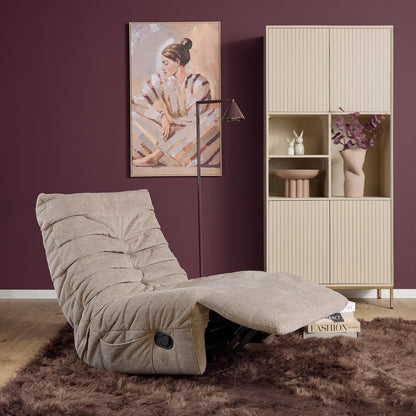 Relaxfauteuil Zen van Starfurn in taupe, close-up van de stofstructuur