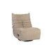 Relaxfauteuil Zen van Starfurn in taupe stof, uitgeklapt naar ligstand