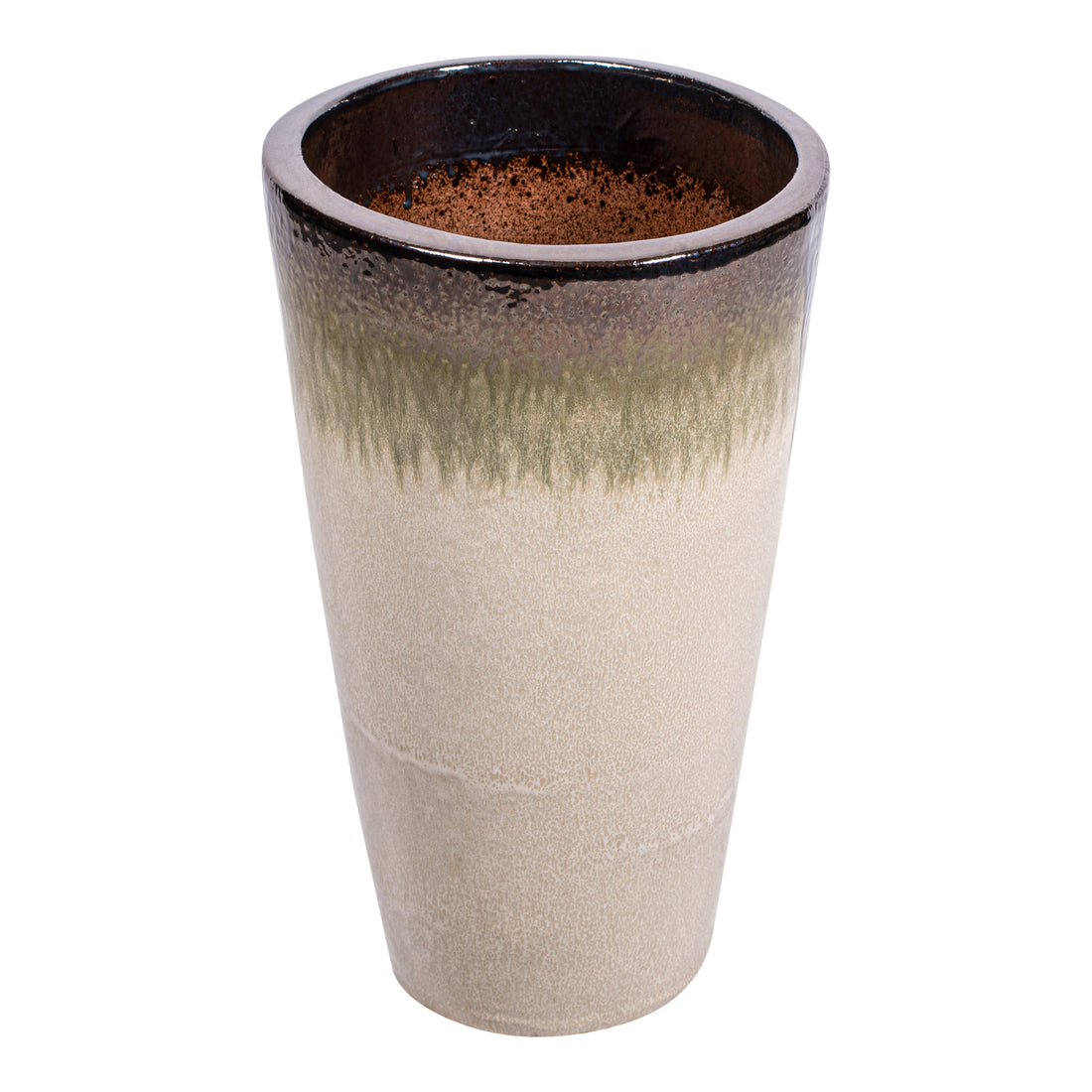 Relly Bronze Pearl Two Tones Ceramicpot Round Set van 3 PTMD - Pot - PTMD - livinglovely.nl