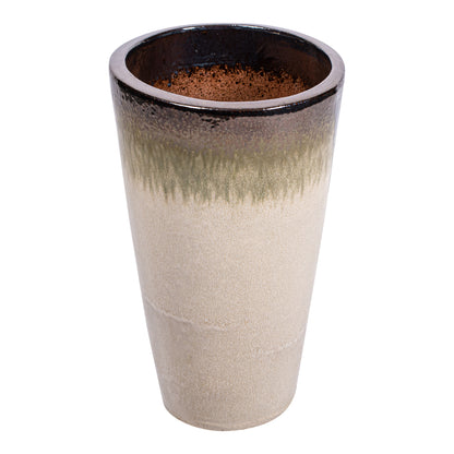 Relly Bronze Pearl Two Tones Ceramicpot Round Set van 3 PTMD - Pot - PTMD - livinglovely.nl