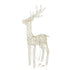 Rendier Led Metaal Wit van J-Line, wit draadfiguur van een rendier met gewei en led, 120cm
