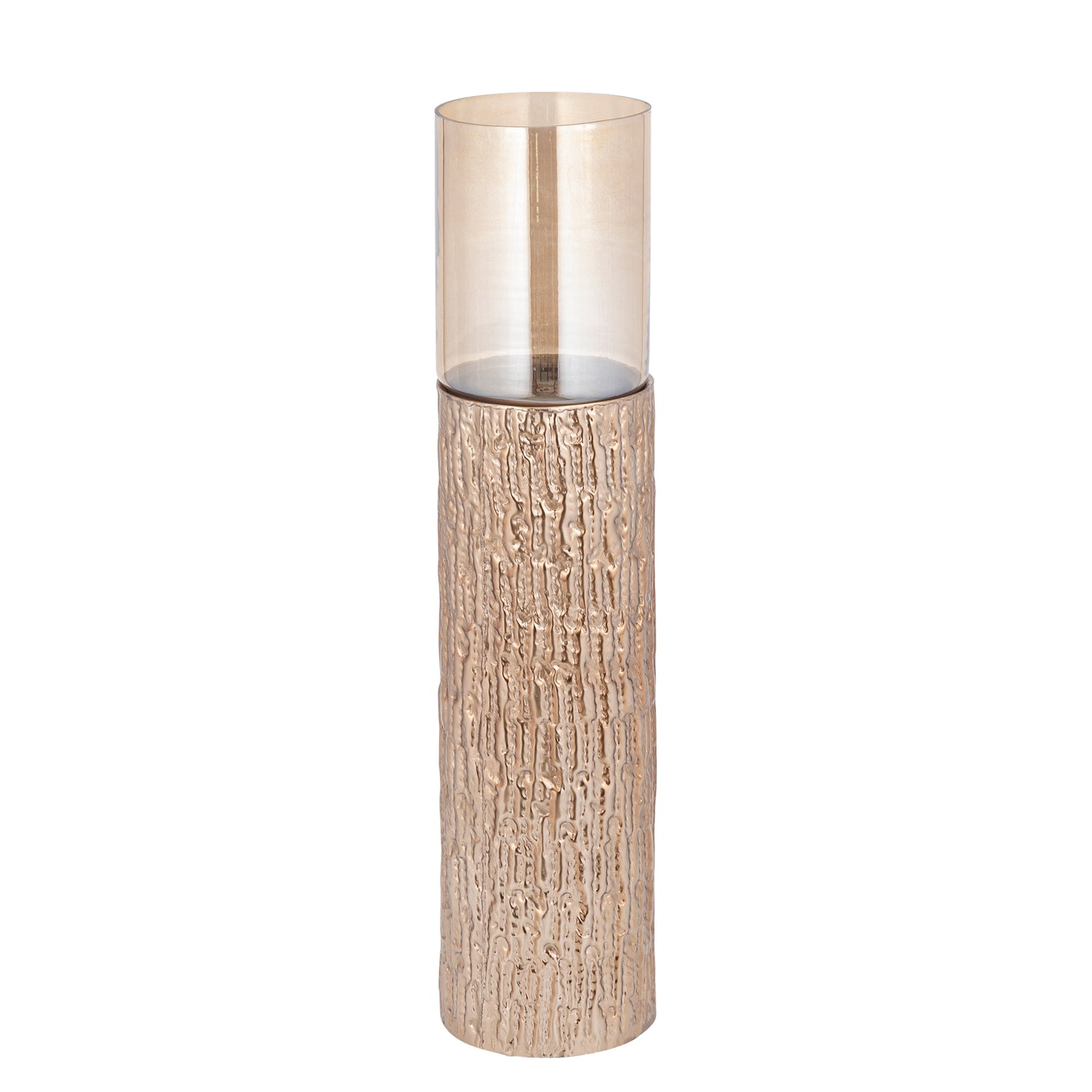 Rezy BrownGold Big Floor Stormlight Amber Luster L PTMD - Kandelaar - PTMD - livinglovely.nl