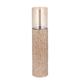 Rezy BrownGold Big Floor Stormlight Amber Luster L PTMD - Kandelaar - PTMD - livinglovely.nl
