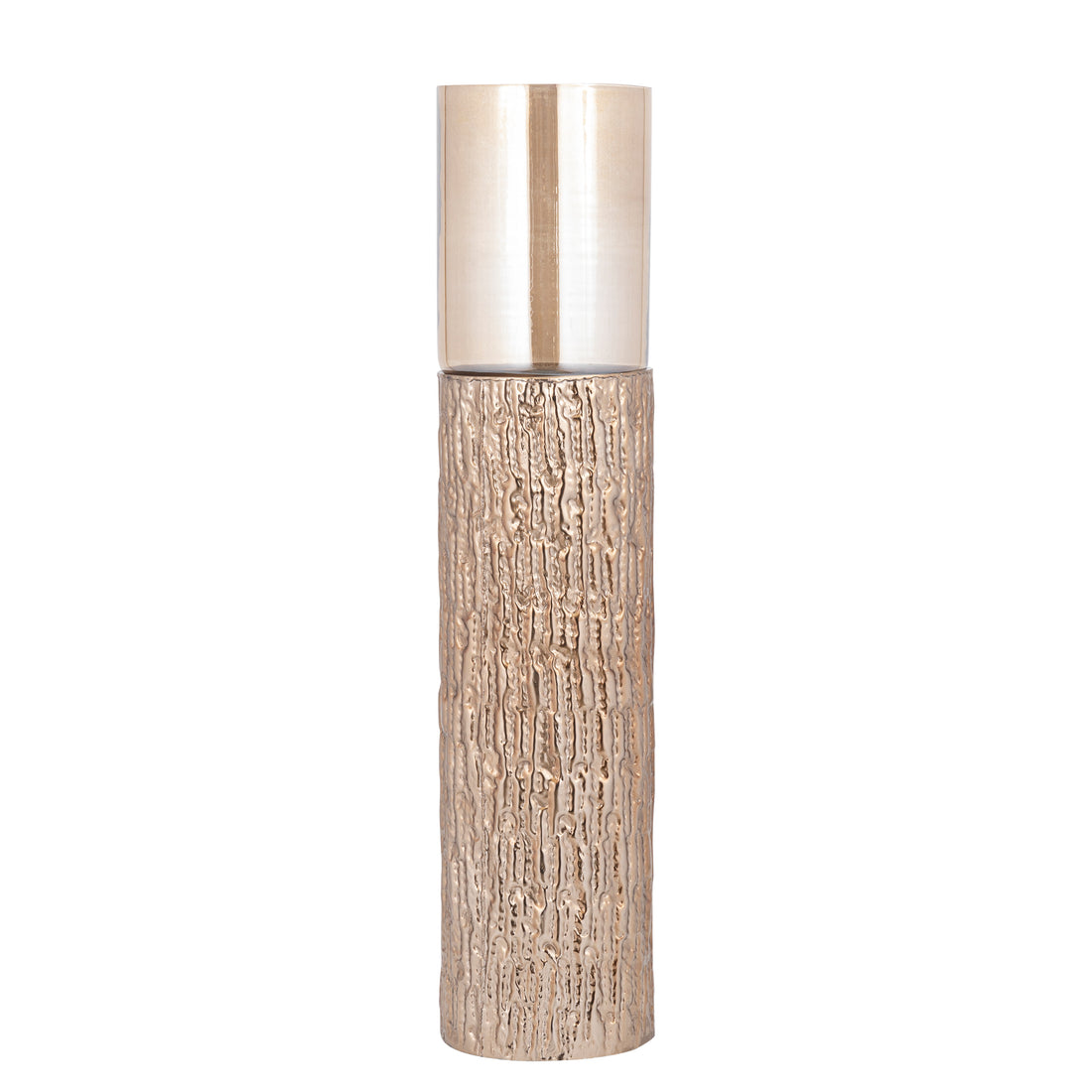 Rezy BrownGold Big Floor Stormlight Amber Luster L PTMD - Kandelaar - PTMD - livinglovely.nl