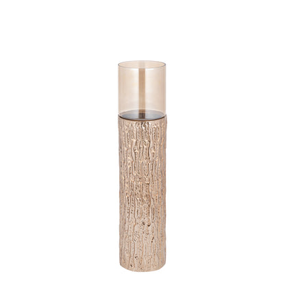 Rezy BrownGold Big Floor Stormlight Amber Luster S PTMD - Kandelaar - PTMD - livinglovely.nl
