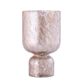 Rishi Clear glass stormlight pink dots round L PTMD - Windlicht - PTMD - livinglovely.nl