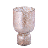 Rishi Clear glass stormlight pink dots round L PTMD - Windlicht - PTMD - livinglovely.nl