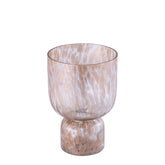 Rishi Clear glass stormlight pink dots round M PTMD - Windlicht - PTMD - livinglovely.nl