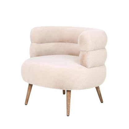 Nelly Beige Fabric Fur Fauteuil PTMD