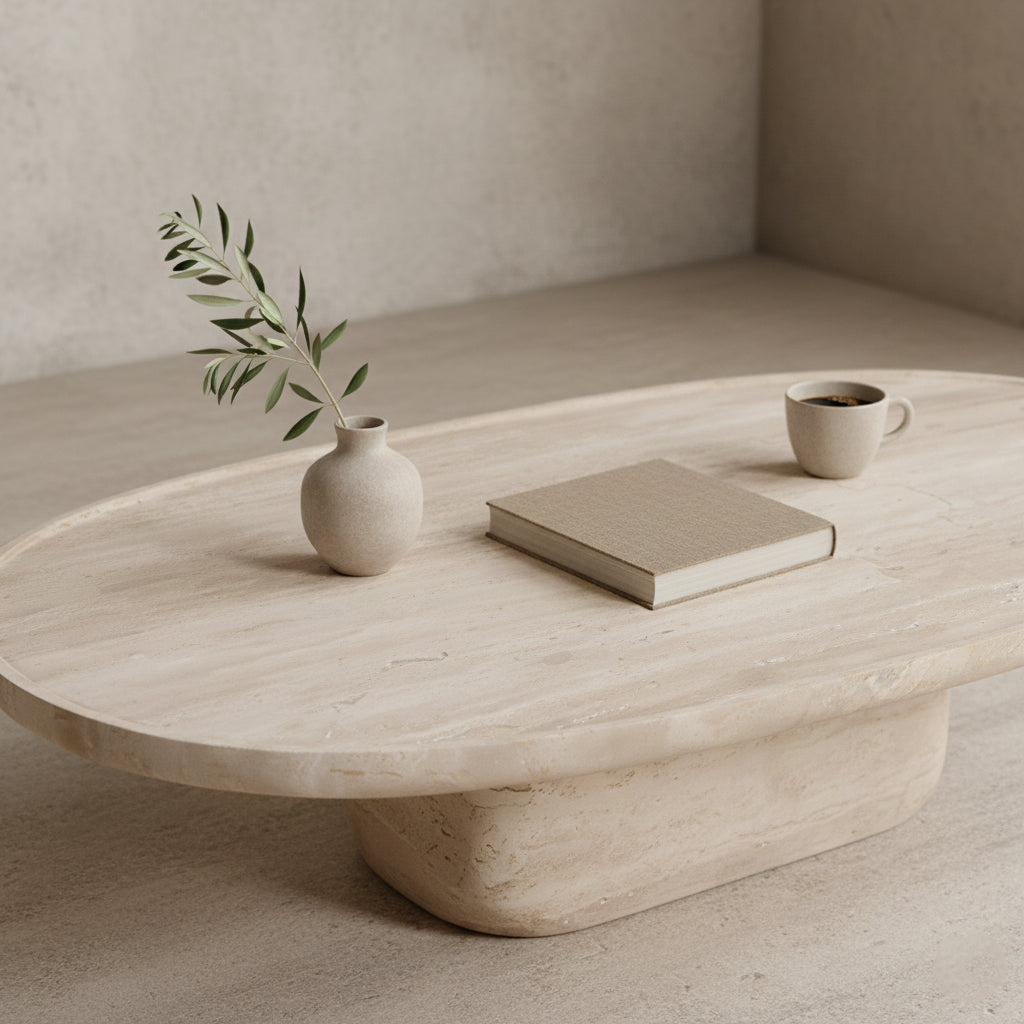 Travertin Salontafel Ovaal Raw Materials