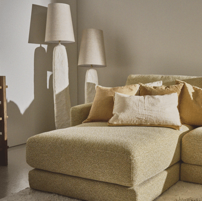 EIVISSA - Vloerlamp - papier mâché / katoen - L 70 x W 35 x H 170 cm - Beige Pomax