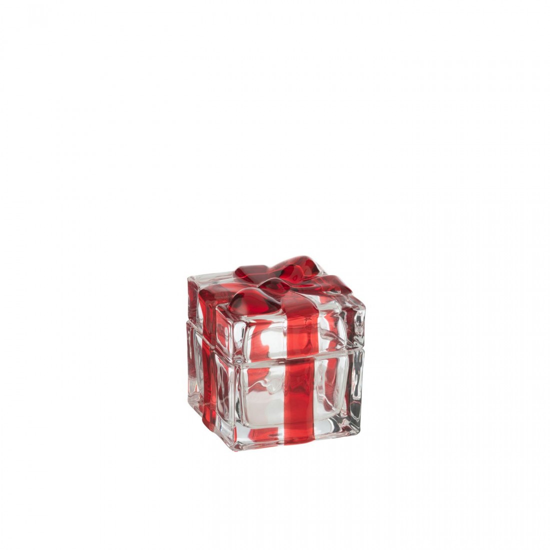 Voorraadpot /Theelichthouder/Geschenkendoos Glas Rood Set van 3 J-line