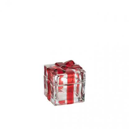 Voorraadpot /Theelichthouder/Geschenkendoos Glas Rood Set van 3 J-line