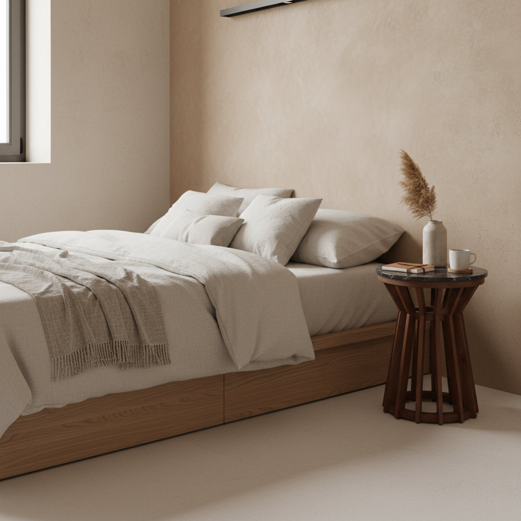 Sabah Bijzettafel Marmer Zwart – 40x40x50 cm Raw Materials