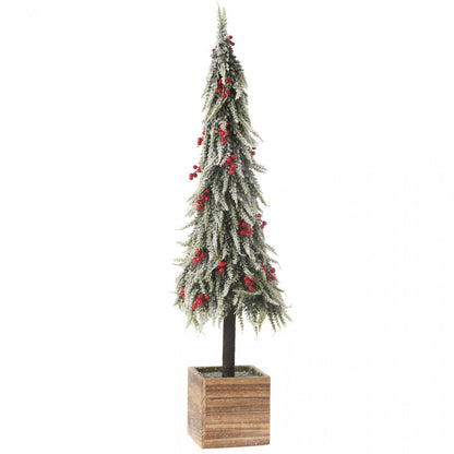 Kerstboom+Led Kunststof Sneeuw Groen/Rood Extra Large H95cm J-Line
