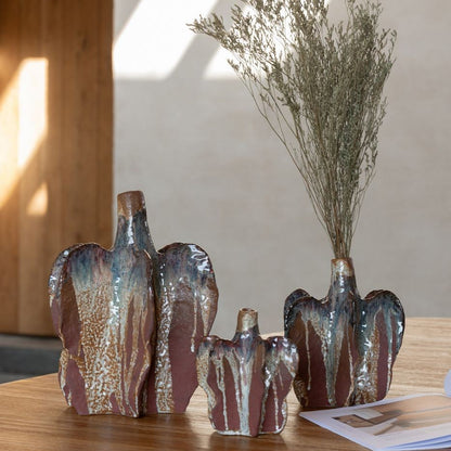 Vaas Naga Keramiek Roest Bruin Large 24,5x22,5x30cm J-Line