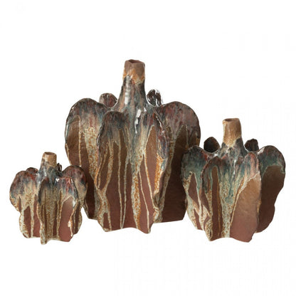 Vaas Naga Keramiek Roest Bruin Small 13,5x12,5x15,5cm J-Line