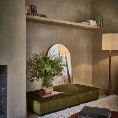 ARBRE - Windlicht/vaas - Mango hout / glas - DIA 22 x H 33 cm - Naturel Pomax