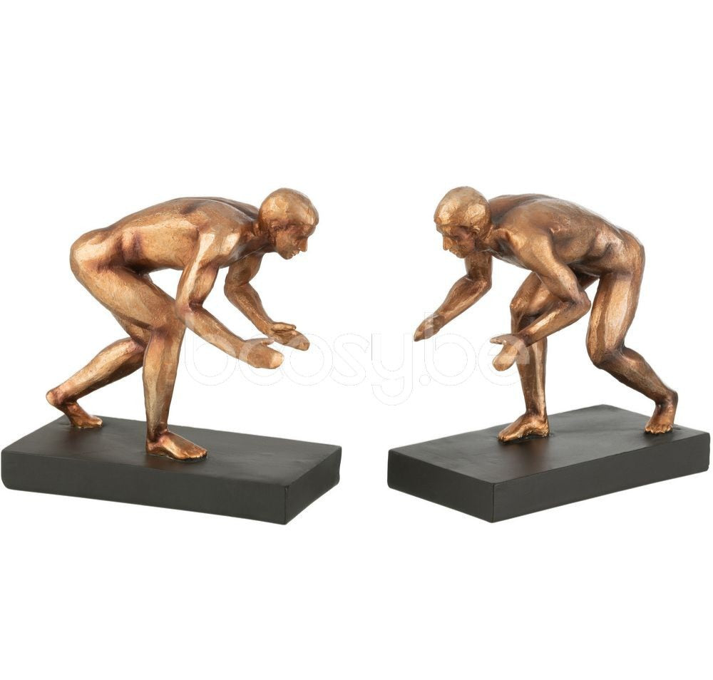 Boekensteun Sporters Poly Brons Set van 2 J-Line