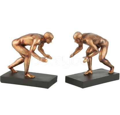 Boekensteun Sporters Poly Brons Set van 2 J-Line