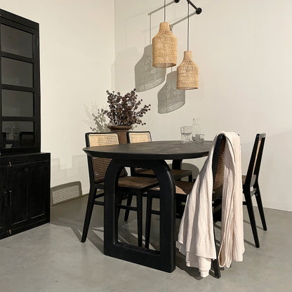 Bullnose Eettafel Open Zwart Raw Materials