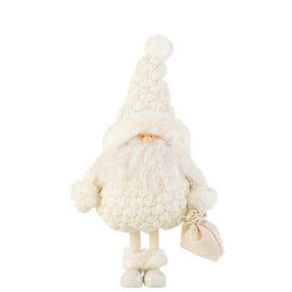 Kerstman Cadeau Tas Textiel Wit Large J-Line