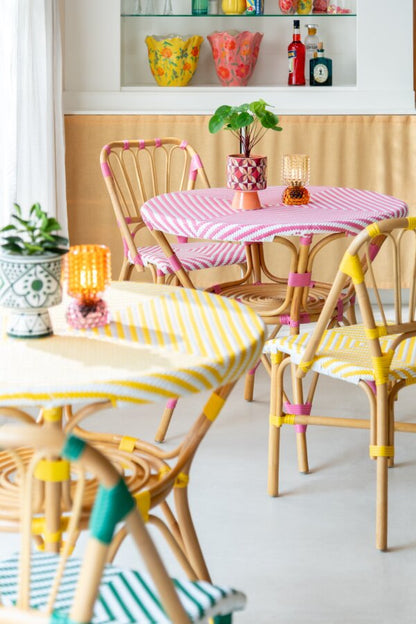 Eettafel Rotan Roze/Wit J-Line