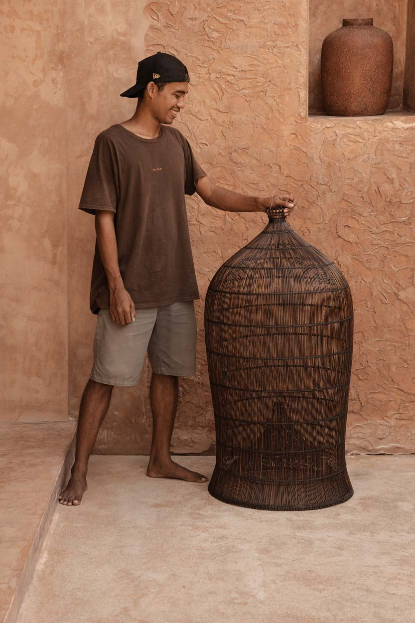 De Woven Bell Hanglamp Donker Walnoot XL