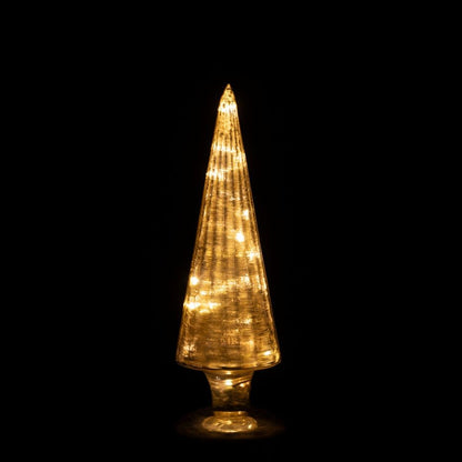 Kerstboom Led Draaiend Glas Goudkleurig Set van 2 J-Line