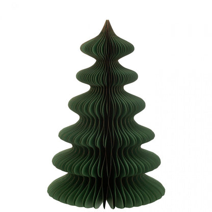 Kerstboom Golven Papier Donkergroen/Koper Large H66cm J-Line