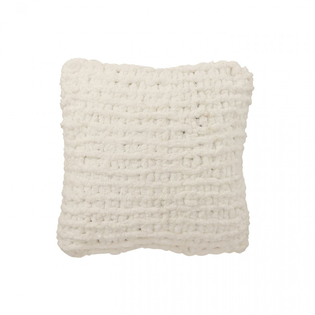 Kussen Gebreeën Polyester Wit/Donkergroen J-Line