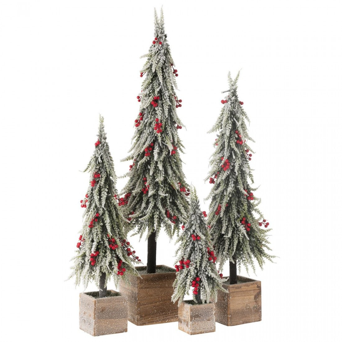 Kerstboom+Led Kunststof Sneeuw Groen/Rood Extra Large H95cm J-Line