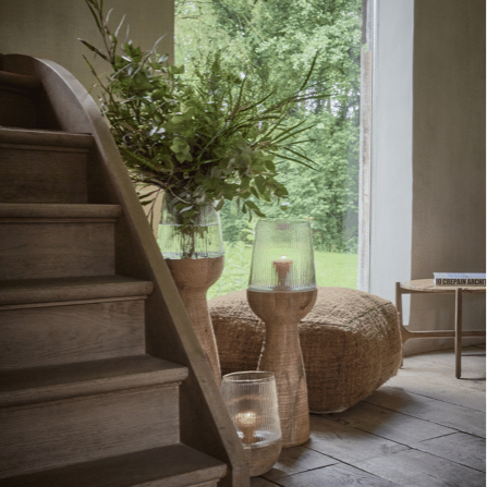 Arbre - Windlicht/vaas - Mango hout - DIA 22 x H 72 cm - Naturel Pomax