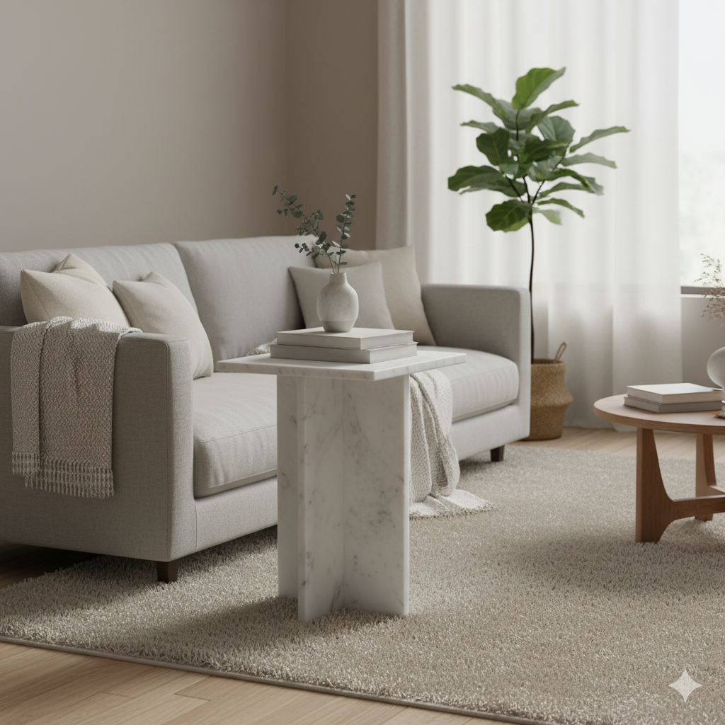 Bijzettafel Beijing Marmer Wit Raw Materials